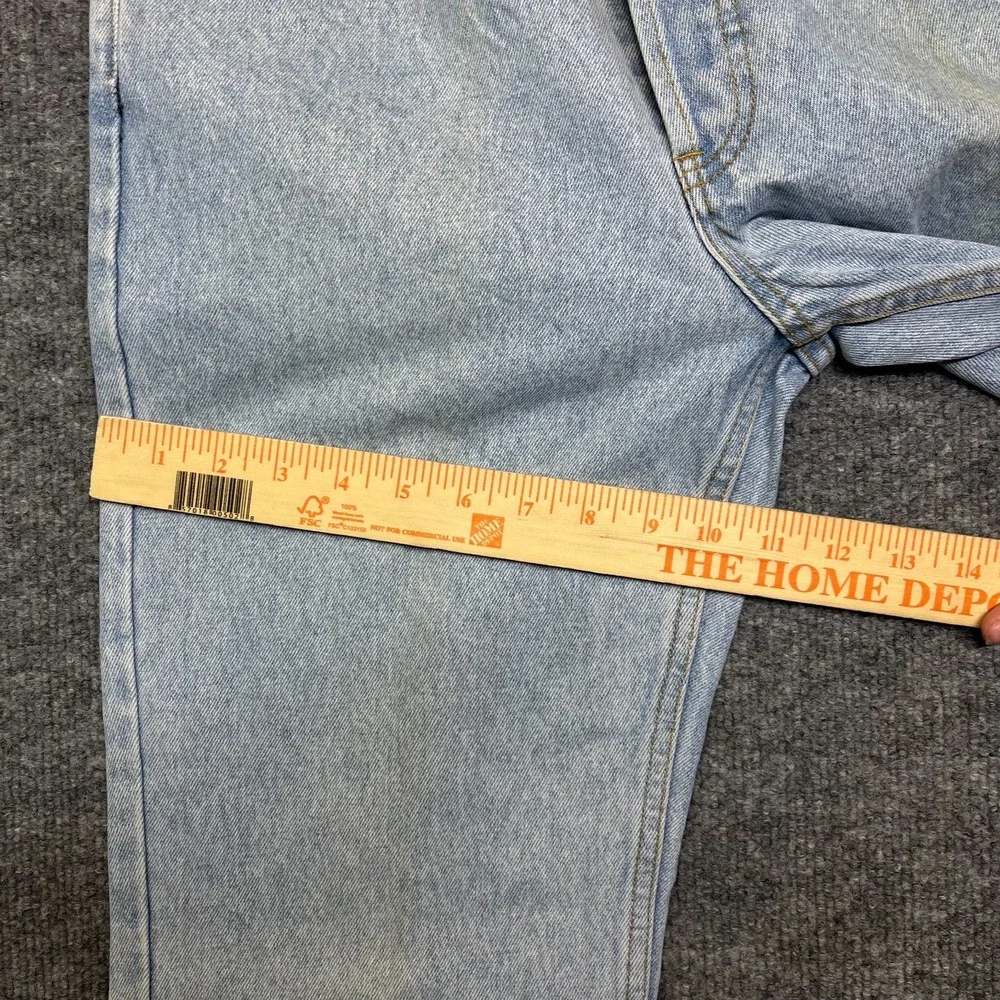 Attrak Jeans Blue Denim Pockets Mid Rise Classic Straight Fit Button Fly - 28X29